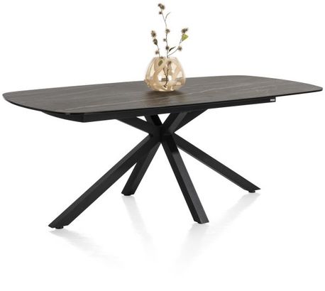 XOOON Montello, Tisch 200 x 100 cm -  zentralem Fuss - Keramikplatte - Schwarz - 3