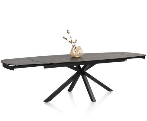 XOOON Montello, Ausziehtisch 200 x 100 cm. (+ 2 x 50) -  zentralem Fuss - Keramikplatte - Schwarz - 1