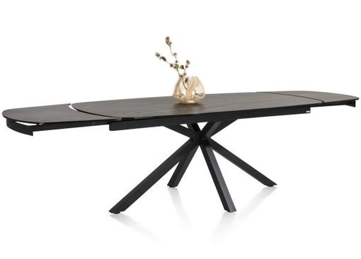 XOOON Montello, Ausziehtisch 200 x 100 cm. (+ 2 x 50) -  zentralem Fuss - Keramikplatte - Schwarz - 11