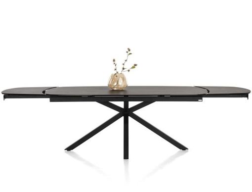 XOOON Montello, Ausziehtisch 200 x 100 cm. (+ 2 x 50) -  zentralem Fuss - Keramikplatte - Schwarz - 3