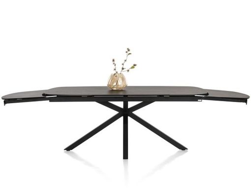 XOOON Montello, Ausziehtisch 200 x 100 cm. (+ 2 x 50) -  zentralem Fuss - Keramikplatte - Schwarz - 4