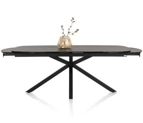 XOOON Montello, Ausziehtisch 200 x 100 cm. (+ 2 x 50) -  zentralem Fuss - Keramikplatte - Schwarz - 5