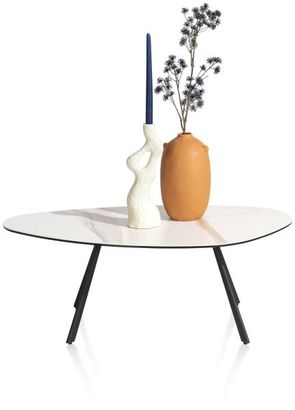 XOOON Montello, Couchtisch 94 x 49 cm. - hoehe 35 cm. - Keramikplatte - Beige, Weiß - 1