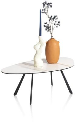 XOOON Montello, Couchtisch 94 x 49 cm. - hoehe 35 cm. - Keramikplatte - Beige, Weiß - 2