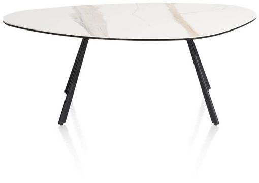 XOOON Montello, Couchtisch 94 x 49 cm. - hoehe 35 cm. - Keramikplatte - Beige, Weiß - 3