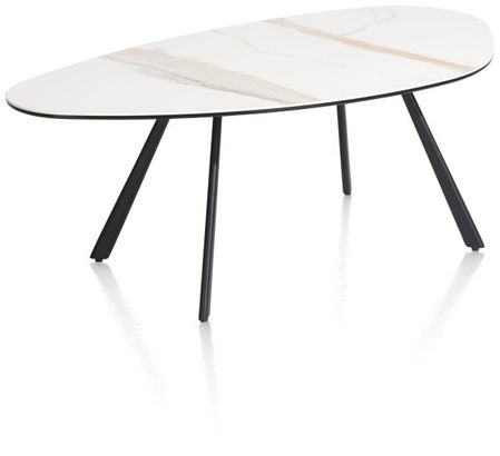 XOOON Montello, Couchtisch 94 x 49 cm. - hoehe 35 cm. - Keramikplatte - Beige, Weiß - 4