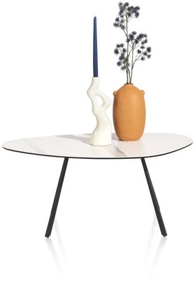 XOOON Montello, Couchtisch 94 x 49 cm. - hoehe 42 cm. - Keramikplatte - Beige, Weiß - 1