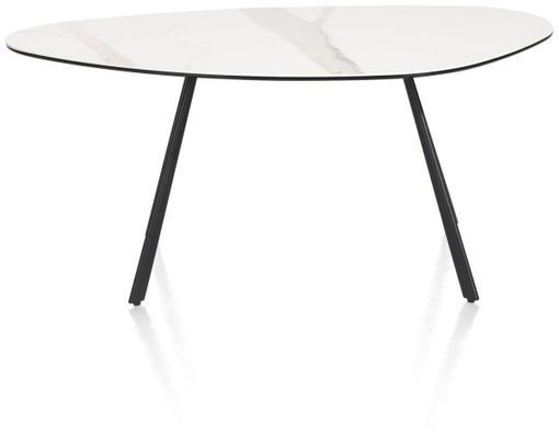 XOOON Montello, Couchtisch 94 x 49 cm. - hoehe 42 cm. - Keramikplatte - Beige, Weiß - 3