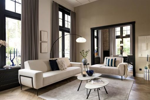 XOOON Montello, Couchtisch 94 x 49 cm. - hoehe 42 cm. - Keramikplatte - Beige, Weiß - 7