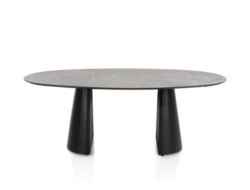 XOOON Arabax, Tisch - Ellipse - 210 x 120 cm - Grau - 1