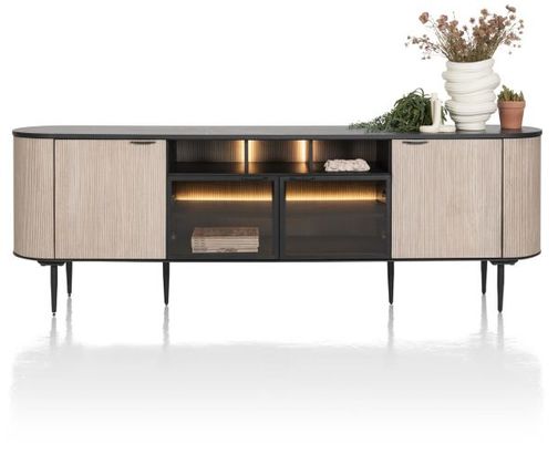 XOOON Aramon, Sideboard 240 cm. - 2-Türen + 2-Glastüren + 3-Nischen (+ LED) -  - 1