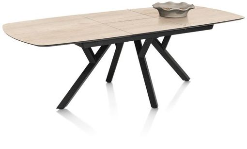 XOOON Minato, Auszugstisch - oval - 180 (+ 60) x 110 cm. - Beige, Braun - 2