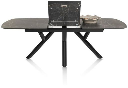 XOOON Minato, Auszugstisch - oval - 180 (+ 60) x 110 cm. - Schwarz - 3