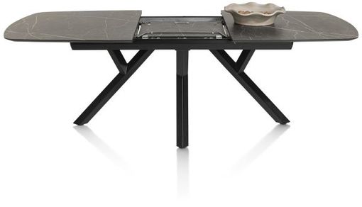 XOOON Minato, Auszugstisch - oval - 180 (+ 60) x 110 cm. - Schwarz - 4