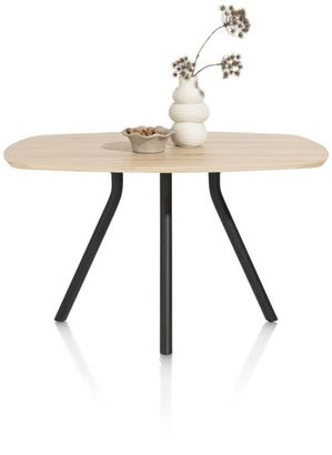 XOOON Arvada, Tresentisch 160 x 100 cm. - oval - Zentralfuss kurz - Beige, Braun - 1