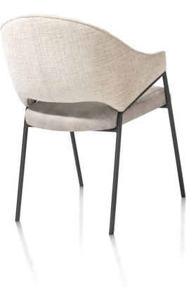 XOOON Nolan, Armlehnstuhl - schwarzer Rahmen (ROB) - Kombi Wave / Taurus - Weiss - 3