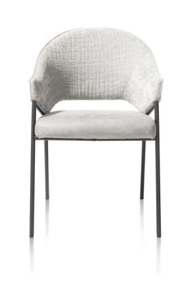 XOOON Nolan, Armlehnstuhl - schwarzer Rahmen (ROB) - Kombi Wave / Taurus - Grau, Grau, Weiss - 1