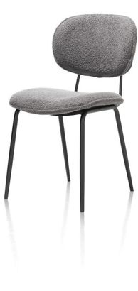 XOOON Lexi, Stuhl - schwarzer Rahmen (ROB) - Stoff Avicci - Schwarz/ Anthrazit, Grau - 2