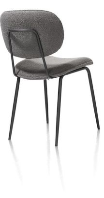 XOOON Lexi, Stuhl - schwarzer Rahmen (ROB) - Stoff Avicci - Schwarz/ Anthrazit, Grau - 3