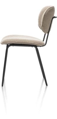 XOOON Lexi, Stuhl - schwarzer Rahmen (ROB) - Stoff Avicci - Braun, Taupe - 4