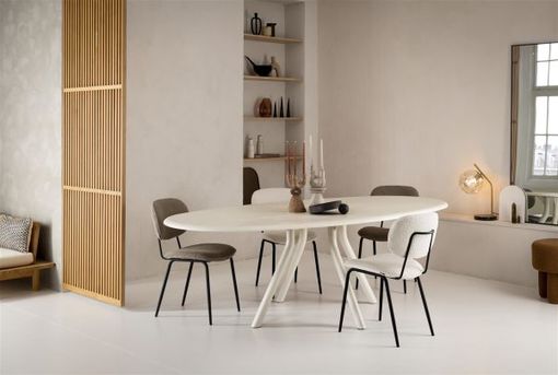 XOOON Lexi, Stuhl - schwarzer Rahmen (ROB) - Stoff Avicci - Braun, Taupe - 5