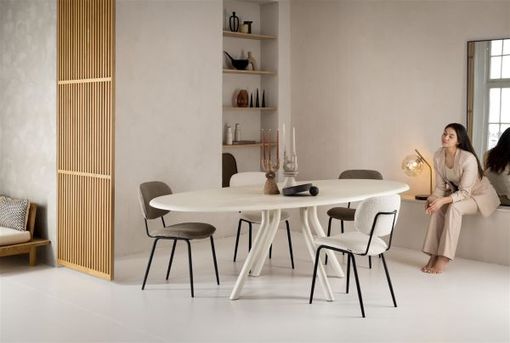 XOOON Lexi, Stuhl - schwarzer Rahmen (ROB) - Stoff Avicci - Braun, Taupe - 7