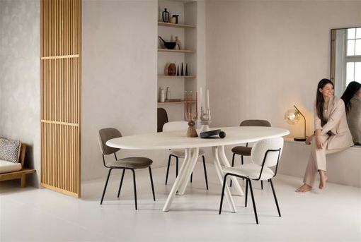 XOOON Lexi, Stuhl - schwarzer Rahmen (ROB) - Stoff Avicci - Braun, Taupe - 8