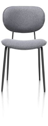 XOOON Lexi, Stuhl - schwarzer Rahmen (ROB) - Stoff Ponti - Schwarz/ Anthrazit, Grau - 1