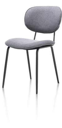 XOOON Lexi, Stuhl - schwarzer Rahmen (ROB) - Stoff Ponti - Schwarz/ Anthrazit, Grau - 2