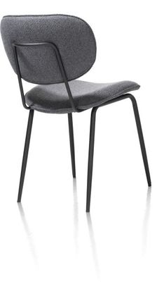 XOOON Lexi, Stuhl - schwarzer Rahmen (ROB) - Stoff Ponti - Schwarz/ Anthrazit, Grau - 3