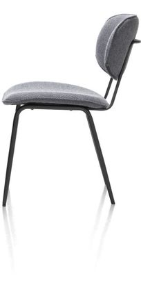 XOOON Lexi, Stuhl - schwarzer Rahmen (ROB) - Stoff Ponti - Schwarz/ Anthrazit, Grau - 4