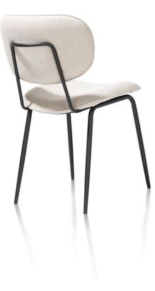 XOOON Lexi, Stuhl - schwarzer Rahmen (ROB) - Stoff Ponti - Weiss - 3