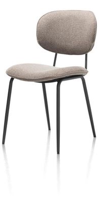 XOOON Lexi, Stuhl - schwarzer Rahmen (ROB) - Stoff Ponti - Braun - 2