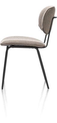 XOOON Lexi, Stuhl - schwarzer Rahmen (ROB) - Stoff Ponti - Braun - 4