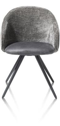 XOOON Owen, Armlehnstuhl - 4-Füße - drehbar - Stoff Calabria - Schwarz/ Anthrazit, Grau - 1