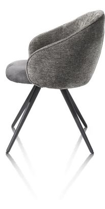 XOOON Owen, Armlehnstuhl - 4-Füße - drehbar - Stoff Calabria - Schwarz/ Anthrazit, Grau - 4