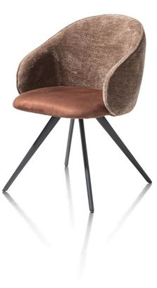 XOOON Owen, Armlehnstuhl - 4-Füße - drehbar - Stoff Calabria - Braun, Rot - 2