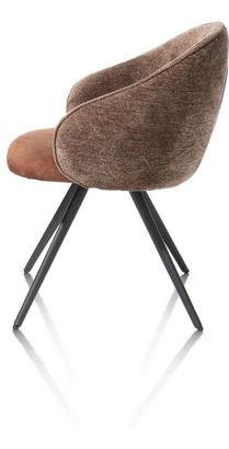 XOOON Owen, Armlehnstuhl - 4-Füße - drehbar - Stoff Calabria - Braun, Rot - 4