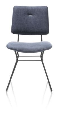 XOOON Otis, Stuhl - schwarzer Rahmen - Kombi Vito / Nubucco mit Biese Nubucco - Blau, Blau - 1