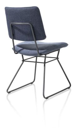 XOOON Otis, Stuhl - schwarzer Rahmen - Kombi Vito / Nubucco mit Biese Nubucco - Blau, Blau - 3