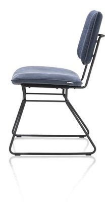 XOOON Otis, Stuhl - schwarzer Rahmen - Kombi Vito / Nubucco mit Biese Nubucco - Blau, Blau - 4