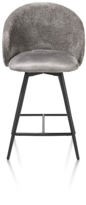 XOOON Owen, Tresenstuhl - 4-Füße - drehbar - Stoff Calabria / Enzo - Schwarz/ Anthrazit, Grau - 1