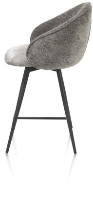 XOOON Owen, Tresenstuhl - 4-Füße - drehbar - Stoff Calabria / Enzo - Schwarz/ Anthrazit, Grau - 3