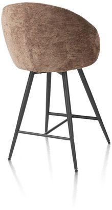 XOOON Owen, Tresenstuhl - 4-Füße - drehbar - Stoff Calabria / Enzo - Braun, Rot - 4