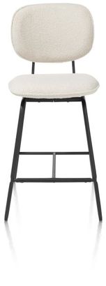 XOOON Lexi, Tresenstuhl - Rahmen schwarz (ROB) - Stoff Avicci - Weiss - 1