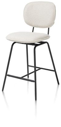 XOOON Lexi, Tresenstuhl - Rahmen schwarz (ROB) - Stoff Avicci - Weiss - 2