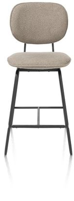 XOOON Lexi, Tresenstuhl - Rahmen schwarz (ROB) - Stoff Avicci - Braun, Taupe - 1