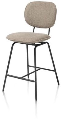 XOOON Lexi, Tresenstuhl - Rahmen schwarz (ROB) - Stoff Avicci - Braun, Taupe - 2