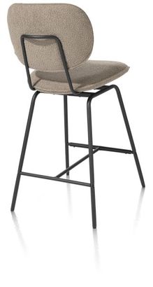 XOOON Lexi, Tresenstuhl - Rahmen schwarz (ROB) - Stoff Avicci - Braun, Taupe - 3