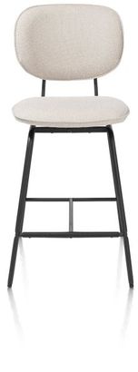 XOOON Lexi, Tresenstuhl - Rahmen schwarz (ROB) - Stoff Ponti - Weiss - 1